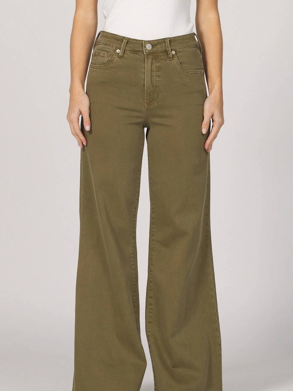 Dear John Olive Green High-Rise Wide Leg Jeans
